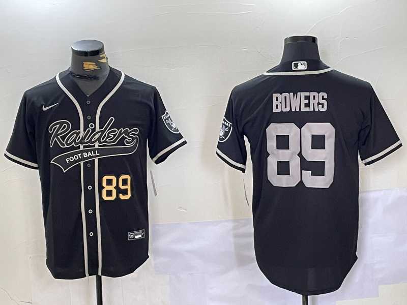 Mens Las Vegas Raiders #89 Brock Bowers Black Cool Base Stitched Baseball Jerseys->las vegas raiders->NFL Jersey